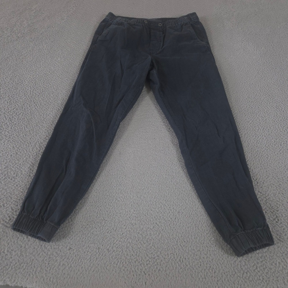 Gap Pants Mens Small Black Jogger Tapered Leg Cotton Blend Elastic Waist Pocket
